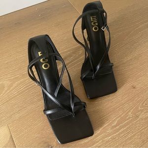 Square Toe Black Heels- US7